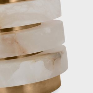 Modern Minimalist Marble Table Lamp With Gold Accents For Living Room Bedroom <b>Bedside</b> Use - Product Image 3