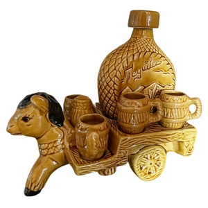 Personalizzato vtg porcellana mini bicchiere da vino bicchiere da tequila in ceramica carino asino burro decanter bicchieri da shot set con bottiglia contenitore