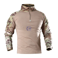 YUEMAI T-shirt de combat tactique anti-statique léger et respirant en tissu Rip-Stop camouflage pour uniforme de type Frog