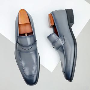 Chaussures Richelieu en Cuir Véritable pour Hommes, Modèle 2025, Nouveauté, Bout Carré, Semelles Épaisses, Rehaussantes, Style Britannique, à Enfiler, Intemporelles - Product Image 2