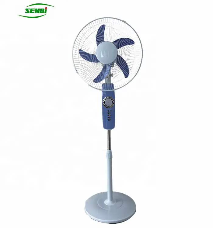 SENBI electrical 16/18inch 12V dc stand fan solar fan with light bulbs
