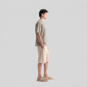 T-shirt à manches courtes pour homme, vert olive, col rond, coupe classique, jersey de coton, imprimé, style décontracté, logo sur le devant - Product Image 3