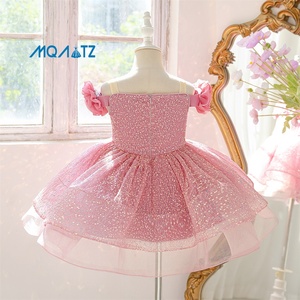 <span class=keywords><strong>Robe</strong></span> de demoiselle d'honneur rose à fleurs MQATZ, en <span class=keywords><strong>tulle</strong></span> scintillant, avec col en forme de rose, parfaite pour les fêtes d'anniversaire, les concours de beauté, les mariages, les princesses L6119 - Product Image 5