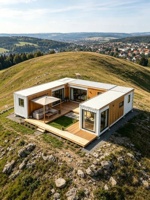 Maison préfabriquée moderne mobile, extensible et pliable, personnalisée, avec panneaux sandwich isolés, pour usage extérieur, entrepôt, hôtel, ou situations d'urgence