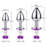 Ensemble de 3 jouets anaux de luxe en métal, kit d'entraînement anal, kit de plug anal avec bijoux, plug anal SM pour adultes, gays, femmes et hommes, cadeaux sexuels
