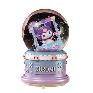 Boîte à musique boule de cristal avec lumières colorées et neige tombante – Cadeau idéal pour étudiantes, meilleures amies, fêtes, mariages – Motif dessin animé - Product Image 5