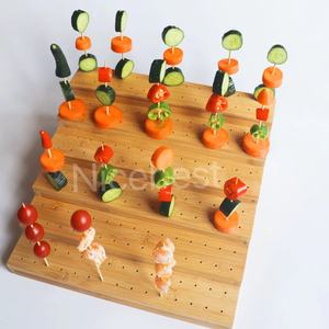 Porta Spiedini in Bambù <span class=keywords><strong>per</strong></span> Frutta e Cocktail, Supporto <span class=keywords><strong>per</strong></span> Esposizione <span class=keywords><strong>Antipasti</strong></span> <span class=keywords><strong>per</strong></span> Catering e Feste - Product Image 2