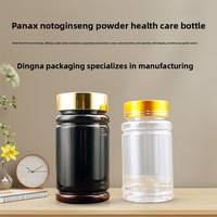 Botol Obat Cair 300 mL PET Bentuk Bambu Mulut Lebar Tutup Plastik Matte Finish untuk Teh Herbal & Tablet Vitamin C Kalsium