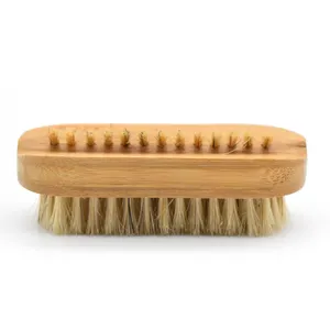 Wholesale Sells Natural Double Side Wooden Bamboo Fingernail Toenail Dust Cleaning Nail Brush For Manicure Pedicure Women Kids