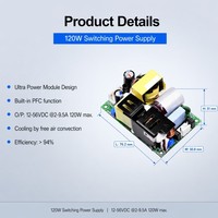 Alimentation à découpage 120W PFC 12V 15V 24V 36V 48V 54V 2A-9.5A Module d'alimentation ultra puissant 120W AC DC