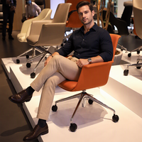 Chaise de bureau FURICCO moderne à dossier bas, en cuir PU, pour salle de réunion, conférence, bureau ou personnel