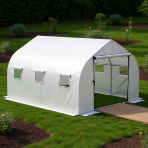Walk-In Tunnel Greenhouse 11.5' X 9.8' X 6.5' PE Cover Roll-up <b>Windows</b> Aluminum Frame For Hot House Gardens - Product Image 2