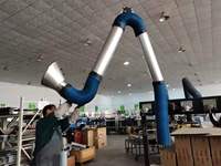 Nouveau bras d'extraction industriel mobile en acier inoxydable, exosquelette, pour aspiration externe de poussières et de fumées, avec une efficacité de 95%