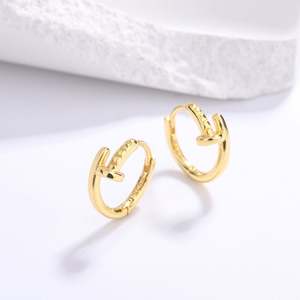 Nouveau Offre Spéciale géométrique mignon 925 en argent Sterling boucles d'oreilles mode or couleur Zircon mariage boucle d'oreille femme bijoux - Product Image 3