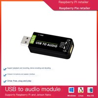 Modul Dekoding Audio USB Raspberry Pi 4B/Jetson Nano, Mikrofon USB, Speaker, Kartu Suara Komputer