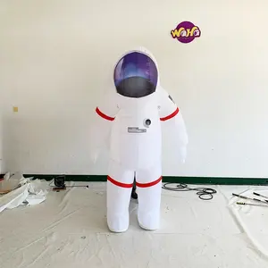Ingrosso 2m divertente da indossare per adulti tuta spaziale gonfiabile Costume da astronauta bianco a piedi saltare in aria per la fase di carnevale