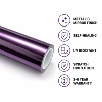 Film adhésif pour voiture en vinyle métallique liquide, couleur changeante violet, brillant, anti-rayures, amovible, ne se décolore pas, pour carrosserie de véhicule
