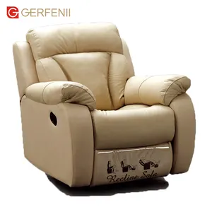 Luxe haut de gamme relaxant moderne 360 degrés pivotant puissance canapé en cuir PU Massage fauteuil inclinable pour salon