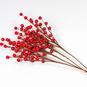 Nhân Tạo Màu Đỏ Bọt Trái Cây Berry Chi Nhánh Cho Đám Cưới Lãng Mạn Giáng Sinh Trang Trí - Product Image 5