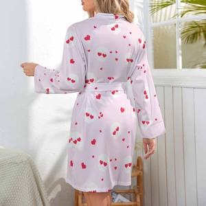 Vente chaude Dames À Manches Longues Chemises De Nuit Confortable Sexy Imprimer Peignoirs pour L'été En Gros Chemise De Nuit Imprimer Demande - Product Image 3