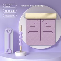 Tapis de yoga personnalisé de haute qualité avec logo, pliable, en caoutchouc TPE épais, imprimé, pour femmes, ensemble de fitness, bandes de résistance, rouleaux en mousse, bâton de fitness