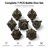 1PC Vintage Antique Bronze Metal DND Dice Set Sharp Edge Polyhedral Dice Dungeons Dragons RPG Tabletop Board Game Gifts Handmade