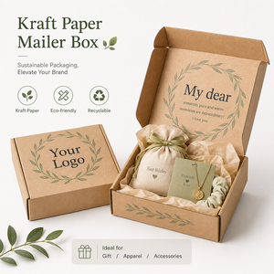 Caja de Cartón Kraft Premium para Envíos, Plegable, con Logotipo Personalizado, Ecológica, Reciclable, para Regalos, con Laminado Mate y Grabado - Product Image 3