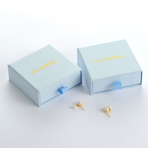 Custom Logo Blue Sliding Drawer Paper Jewelry <b>Gift</b> <b>Box</b> for Necklace Bracelet Ring <b>Earrings</b> OEM ODM Wholesale - Product Image 4