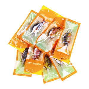 Nuovo elenco artificiale 100mm Multi colore occhi 3d segmento di plastica dura <span class=keywords><strong>pesca</strong></span> 6 esca snodata - Product Image 4