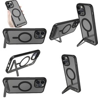 Casing Magnetik Transparan dengan Holder untuk iPhone 15 14 13 12 Plus 11 16 Pro Max 17 Air, Sublimasi untuk Cover iPhone
