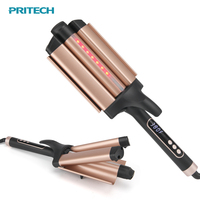 Outil professionnel pour boucler les cheveux, fer à boucler infrarouge, fer à boucler à triple barillet de 32 mm, fer à boucler volumisant, fer à boucler électrique