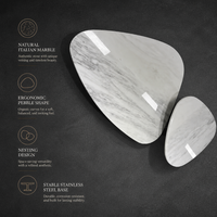 Table basse en marbre blanc Statuario - Prix |   Tables gigognes modernes de luxe en forme de galet pour la décoration du salon de villa