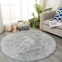 Tapis géométrique moderne en fausse fourrure bleu marine doux avec dos antidérapant pour la décoration de la maison, de la chambre et de la chambre d'enfant