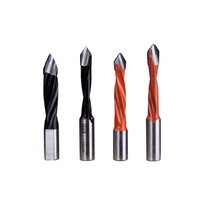 Forets pour outils électriques, inserts en carbure de tungstène, forets à tige droite, finition oxyde noir, foret de centrage pour le perçage du bois