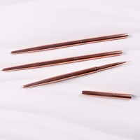 Pinceaux de précision professionnels TSZS 3 pièces en métal or rose avec capuchon pour nail art, stylo de dessin et peinture, outil de manucure DIY