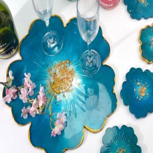 Offre Spéciale – Moule en Silicone pour Résine Époxy, Plaque Ovale Irrégulière en Agate Géode Écologique, pour Articles de Cuisine DIY - Product Image 2