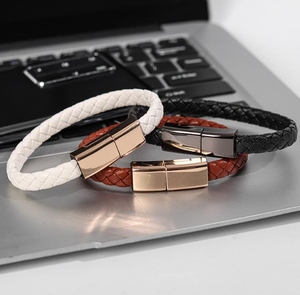 Mới nhất Quà Tặng dòng duy nhất Sạc Dây đeo cổ tay Cáp Da và hợp kim nhôm giao diện USB Cáp dữ liệu Vòng đeo tay - Product Image 5