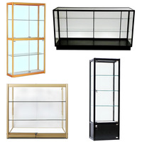 Maßgefertigte Vitrine mit LED-Beleuchtung Glas-Aluminium-Sammlervitrinen Gehärtete Glasvitrine