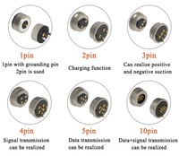 Dnenlink Longitud personalizada Tipo de imán macho Pogo Pin Alta mecánica USB Pogo GND DIP 1P Material de latón PC Carcasa de nylon