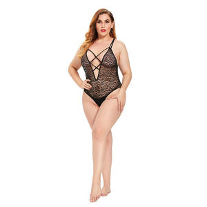 Lingerie sexy à devant ouvert, babydoll érotique avec string, chemise transparente, teddy transparent, lingerie très sexy, grande taille - Product Image 2