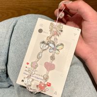 Pendentif de téléphone portable perlé fait main, porte-clés, chaîne de main DIY, pendentif pour sac à dos/appareil photo, anti-perte