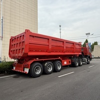 Camion à benne basculante en acier en forme de U de 30 mètres cubes 60/100 tonnes Semi-remorque à benne basculante arrière à 3 essieux pour le transport du charbon