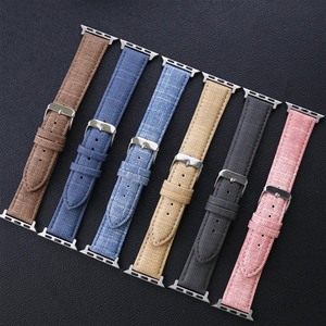 <span class=keywords><strong>Bracelet</strong></span> en <span class=keywords><strong>cuir</strong></span>, denim et toile pour <span class=keywords><strong>Apple</strong></span> <span class=keywords><strong>Watch</strong></span> Series 9 8 7 6 <span class=keywords><strong>SE</strong></span> 5 4, <span class=keywords><strong>bracelet</strong></span> en jean, 38 40 41mm 42 44 45 49mm, ceinture souple - Product Image 3