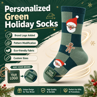 Chaussettes chaudes pour enfants à motif renne et Père Noël sur mesure, avec logo de marque personnalisé, tricotées et respirantes
