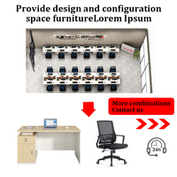 Bureau de travail modulaire en bois au design moderne et épuré pour postes de travail, configuration de mobilier de bureau pour employés