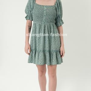 Vestido Casual de Lino Ecológico para Mujer con Encaje Bordado, Cuello Redondo, Color Sólido, Estilo Moderno - Product Image 6