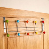 10 sur le crochet de porte crochet utilitaire Durable en acier inoxydable organisateur porte-serviettes crochet de porte en métal cintre avec boule acrylique