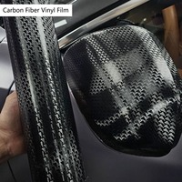 Film vinyle carbone 9D effet avion, violet brillant, pour carrosserie de voiture, accessoires intérieurs, auto-cicatrisant sans colle