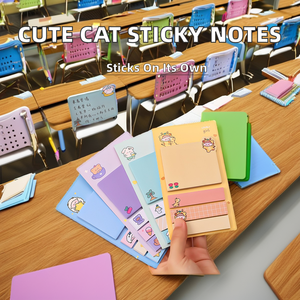 Giấy nhớ hình mèo hoạt hình dễ thương, có nam châm, dùng cho học sinh, văn phòng, ghi chú, đánh dấu, làm quà tặng - Product Image 2