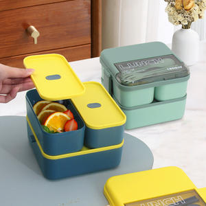 1800ml Portable Food Container for Adult School with Tableware Plastic Kids Bento <b>Lunch</b> <b>Box</b> Set - Product Image 2